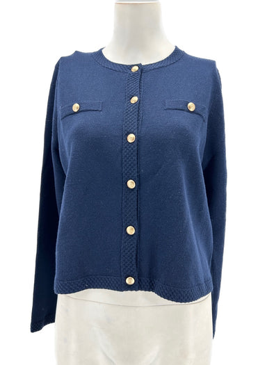 Cardigan bleu marine en laine