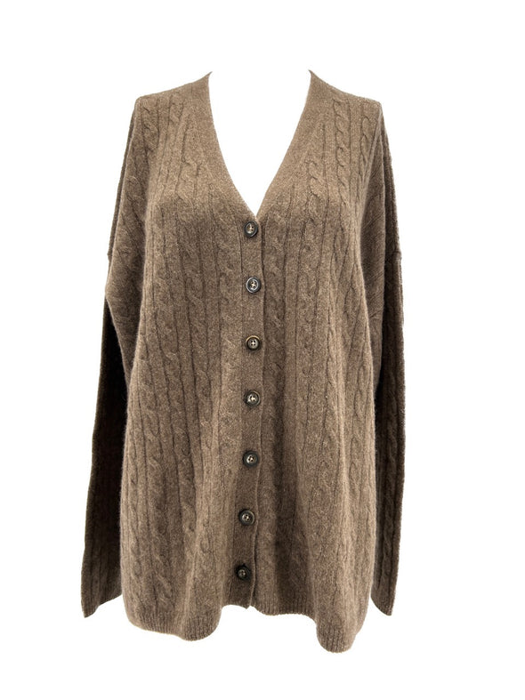 Cardigan marron en cachemire