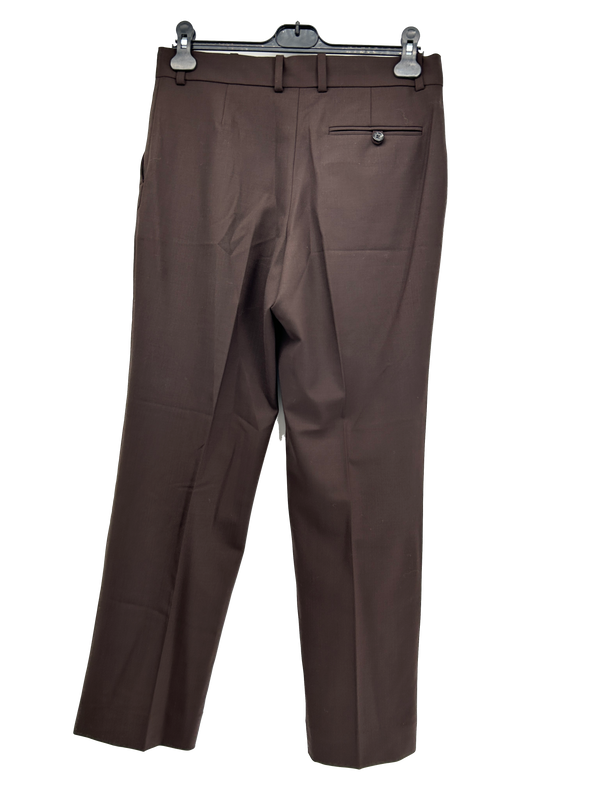 Pantalon droit marron en laine