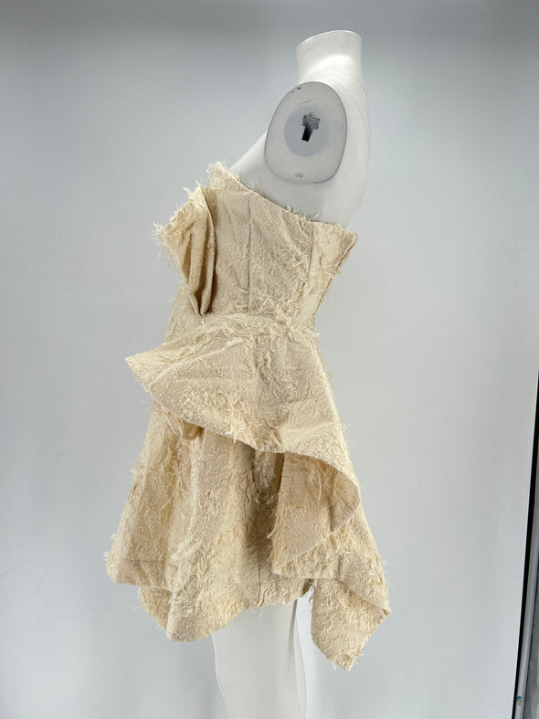 Robe bustier beige