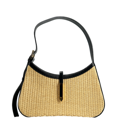 Sac à bandoulière en raphia et en cuir "The Tokyo"