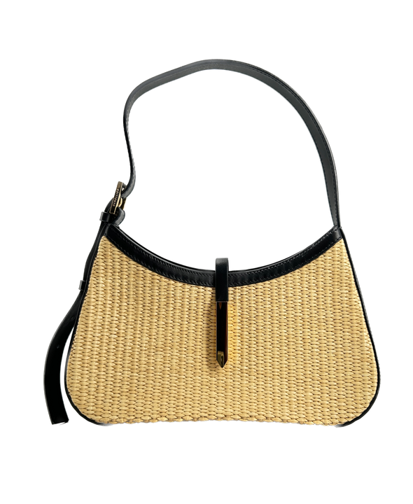 Sac à bandoulière en raphia et en cuir "The Tokyo"