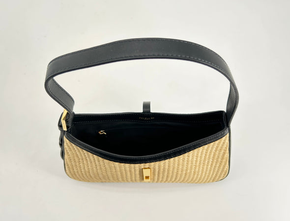 Sac à bandoulière en raphia et en cuir "The Tokyo"