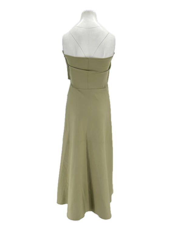 Robe satinée verte