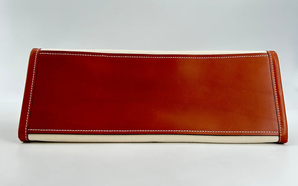 Sac cabas brodé en cuir semi-végétal et en toile