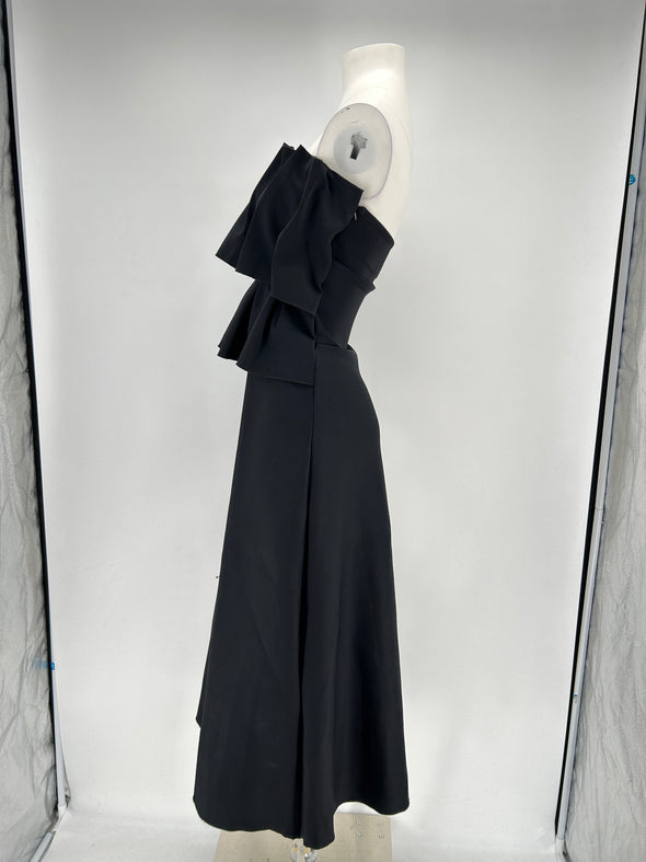 Robe satinée noire