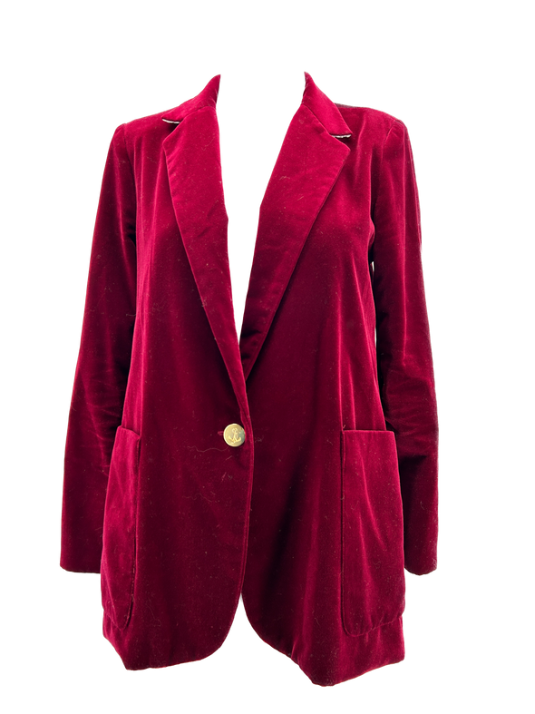 Blazer en velours bordeaux