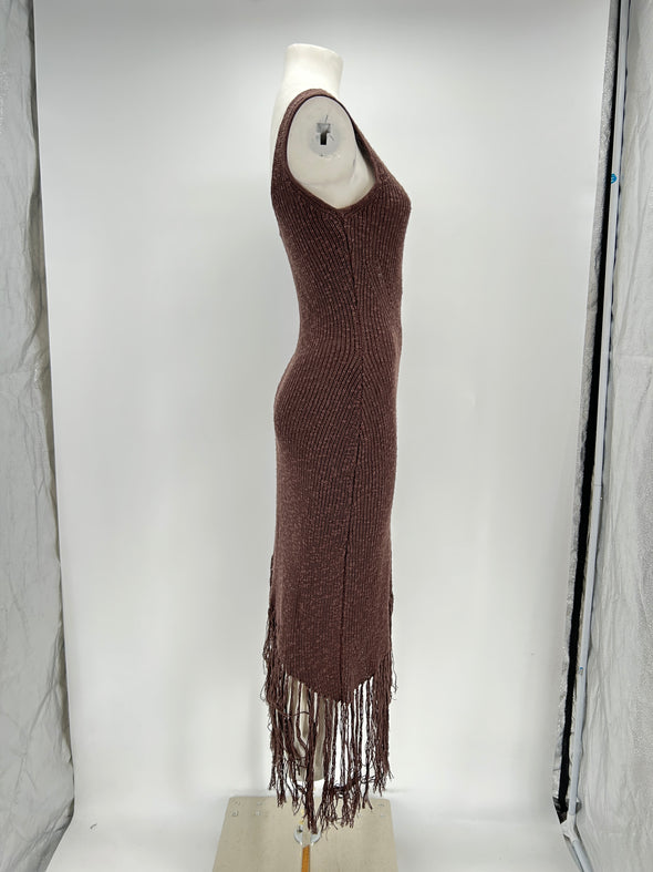Robe en maille marron