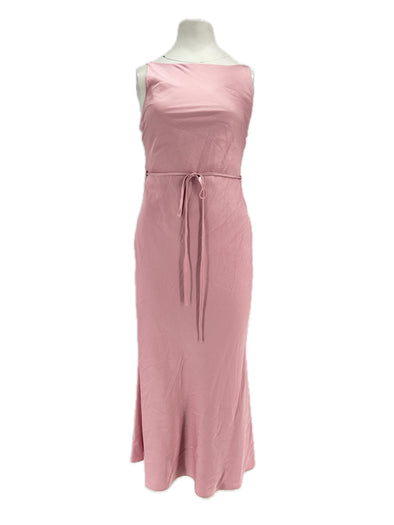 Robe satinée rose