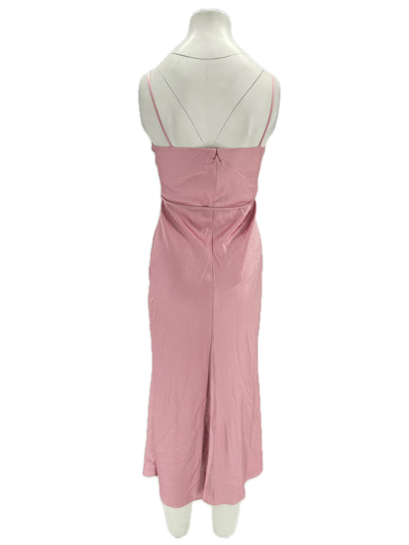 Robe satinée rose