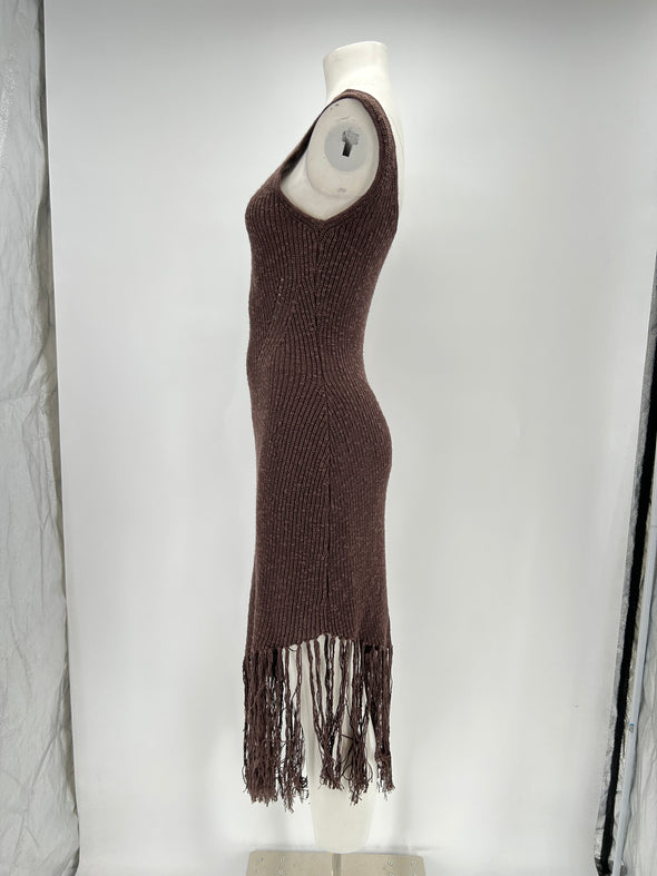 Robe en maille marron