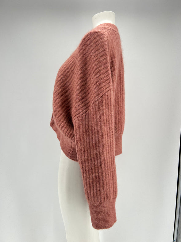 Cardigan en laine rose