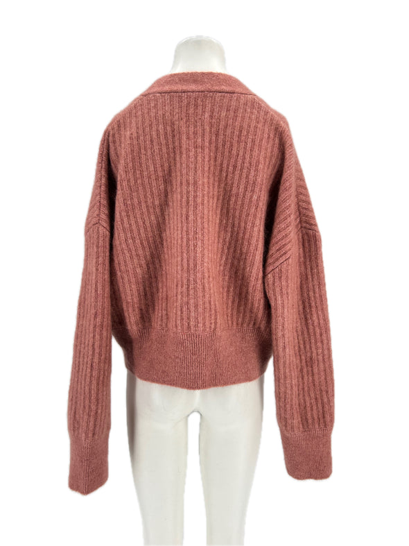 Cardigan en laine rose