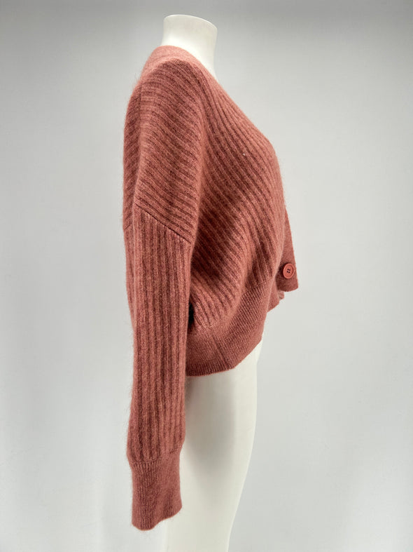 Cardigan en laine rose