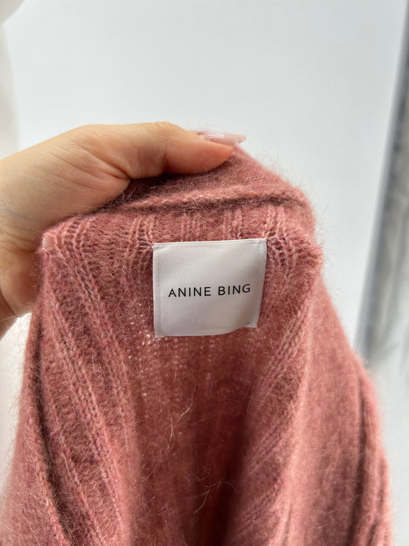 Cardigan en laine rose