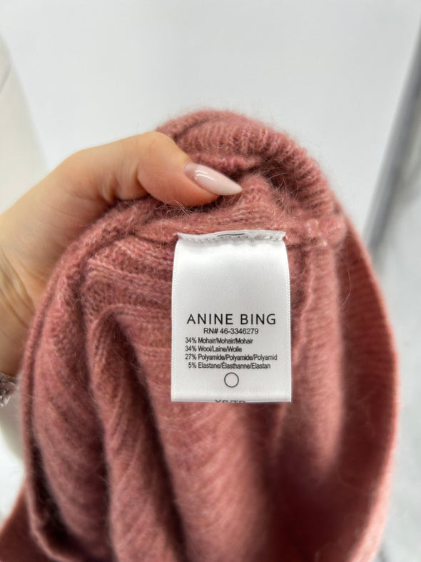 Cardigan en laine rose