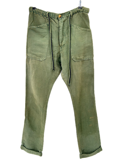 Pantalon en lin kaki