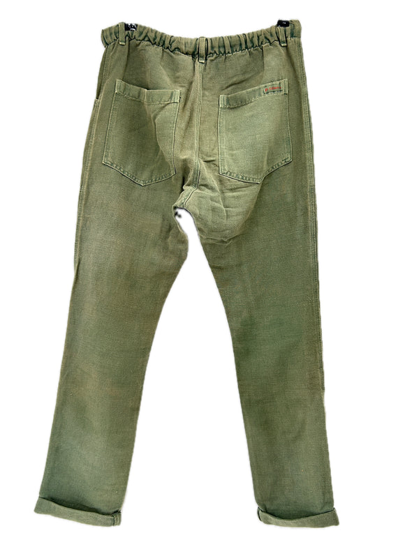 Pantalon en lin kaki