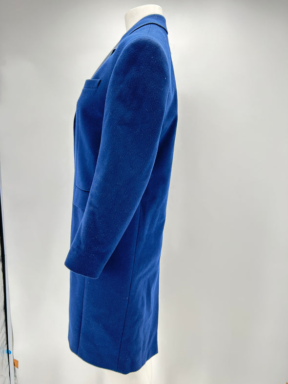 Manteau bleu en laine et cachemire