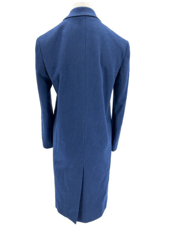Manteau bleu en laine et cachemire