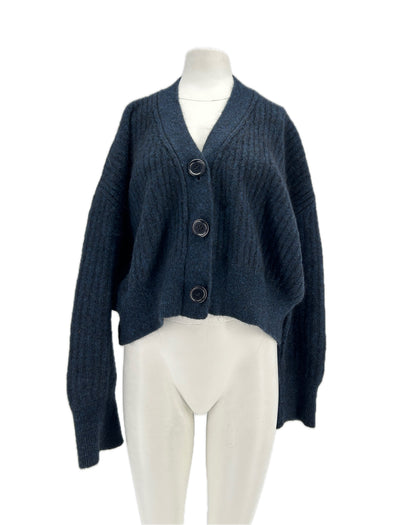 Cardigan en laine marine