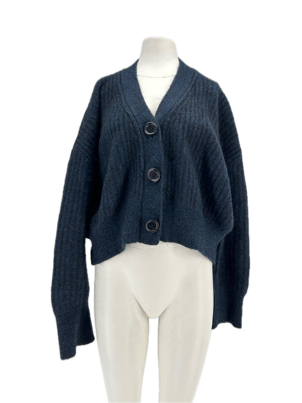 Cardigan en laine marine