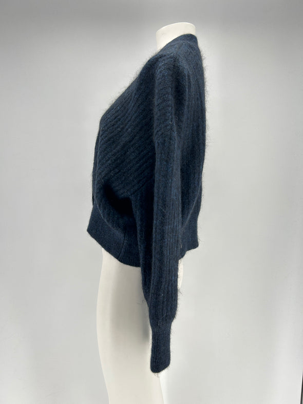 Cardigan en laine marine
