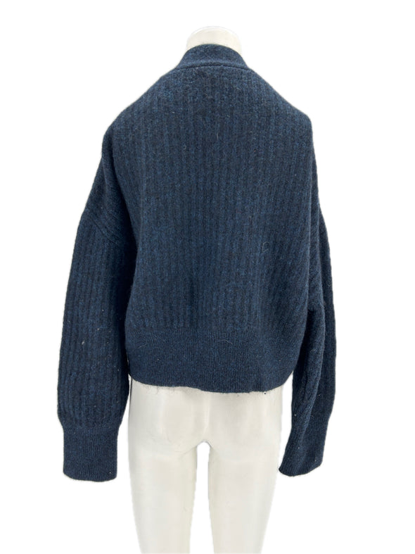 Cardigan en laine marine