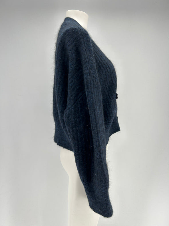 Cardigan en laine marine