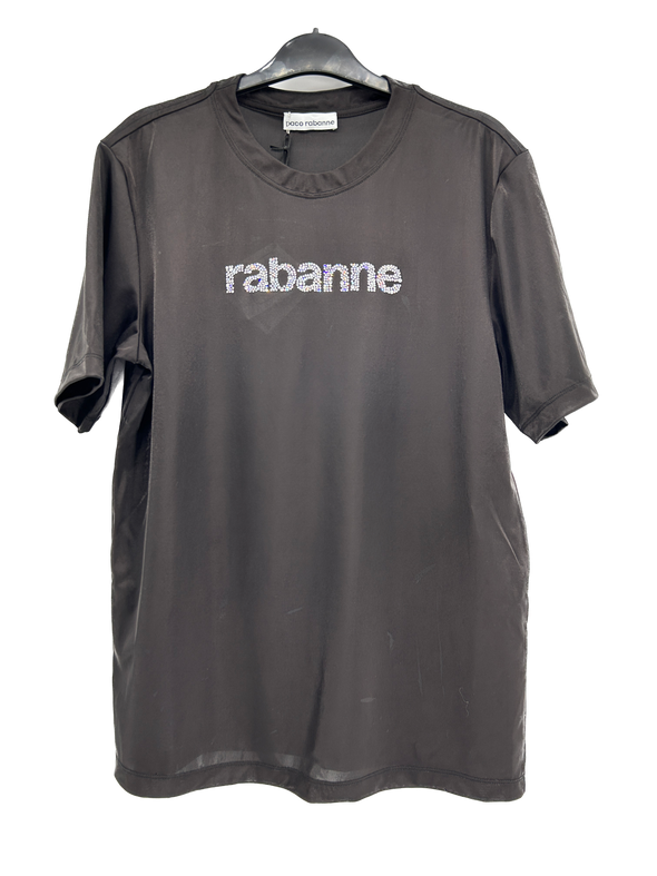 T-shirt noir avec logo strass