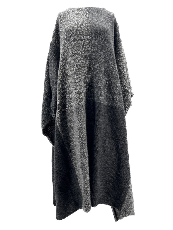 Poncho en cachemire gris
