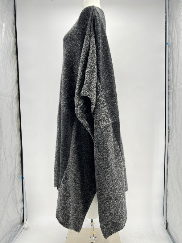 Poncho en cachemire gris