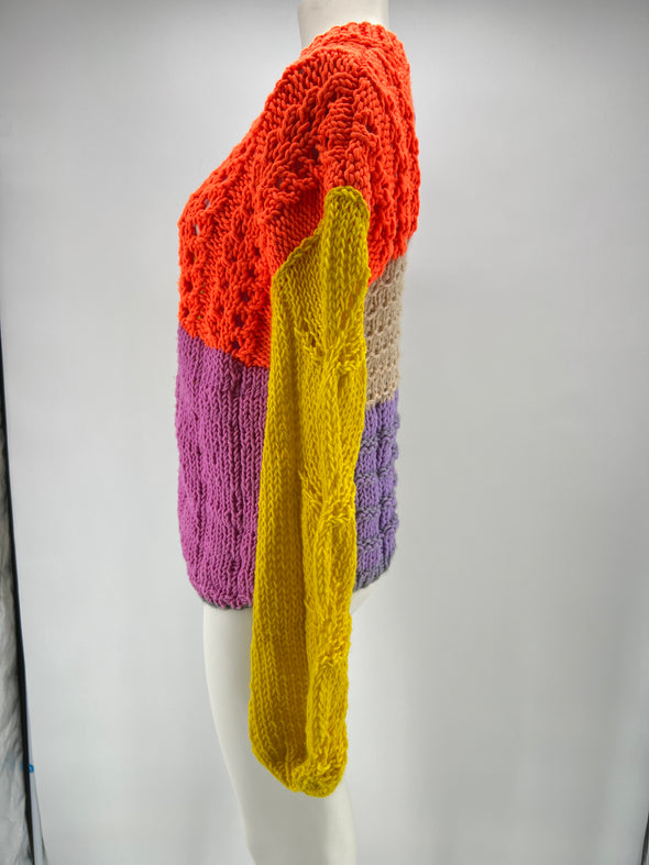 Pull en laine multicolore