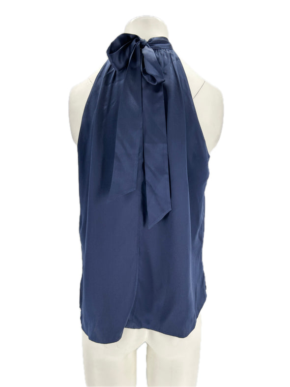 Top en soie marine