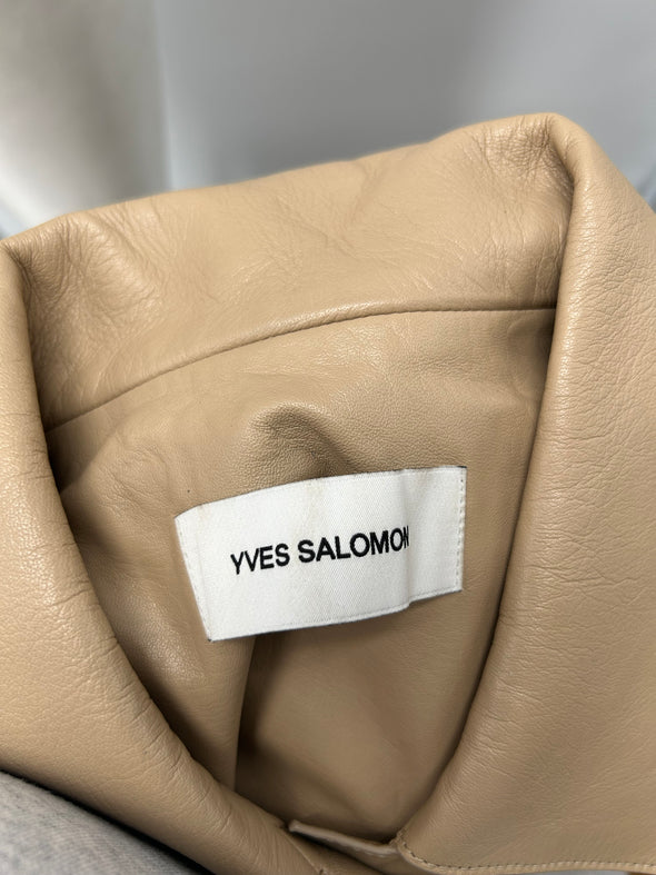 Veste en cuir beige