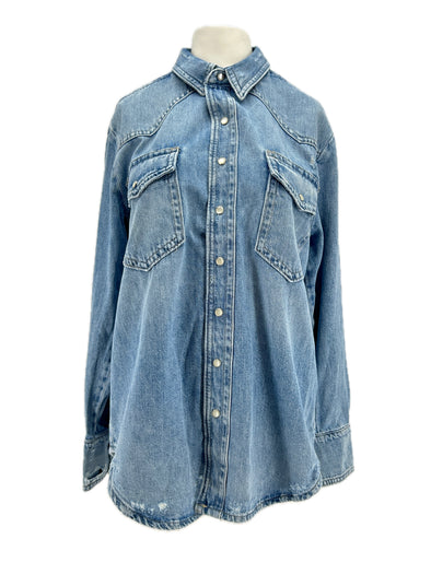 Chemise en denim bleue