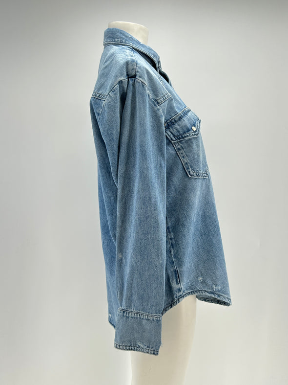 Chemise en denim bleue