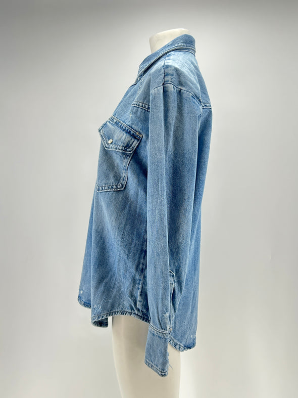 Chemise en denim bleue