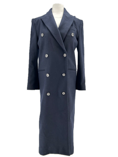 Manteau marine en laine
