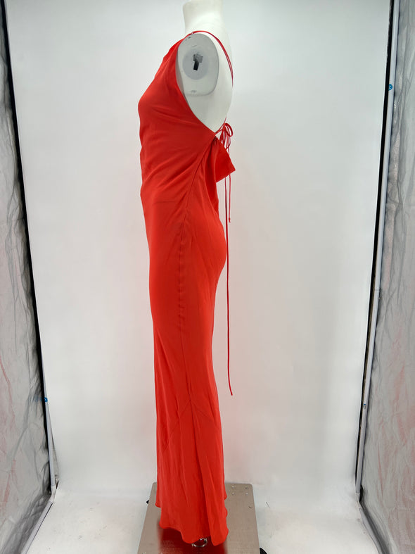 Robe en soie rouge