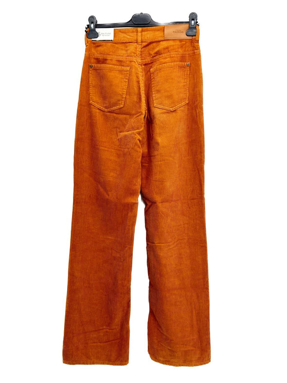 Jean en velours côtelé orange