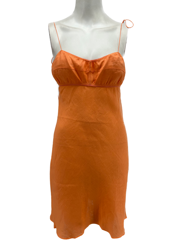 Robe en lin orange