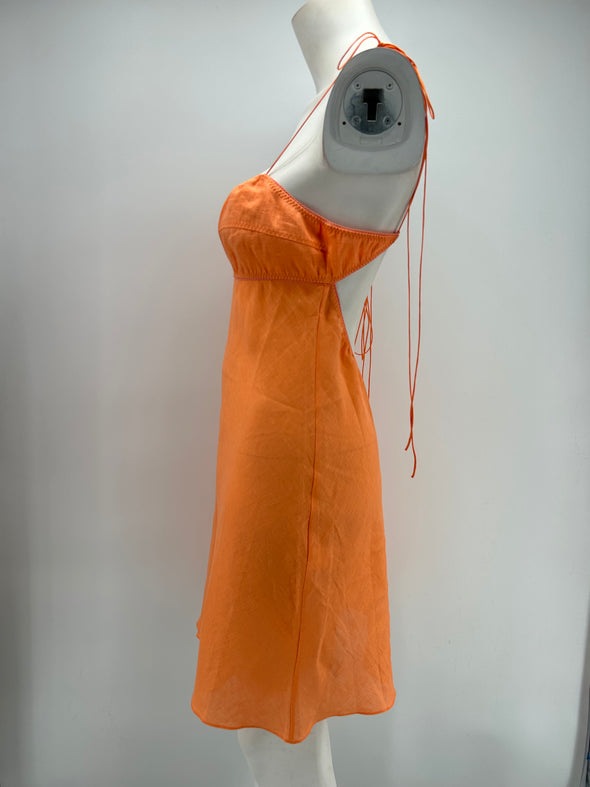 Robe en lin orange