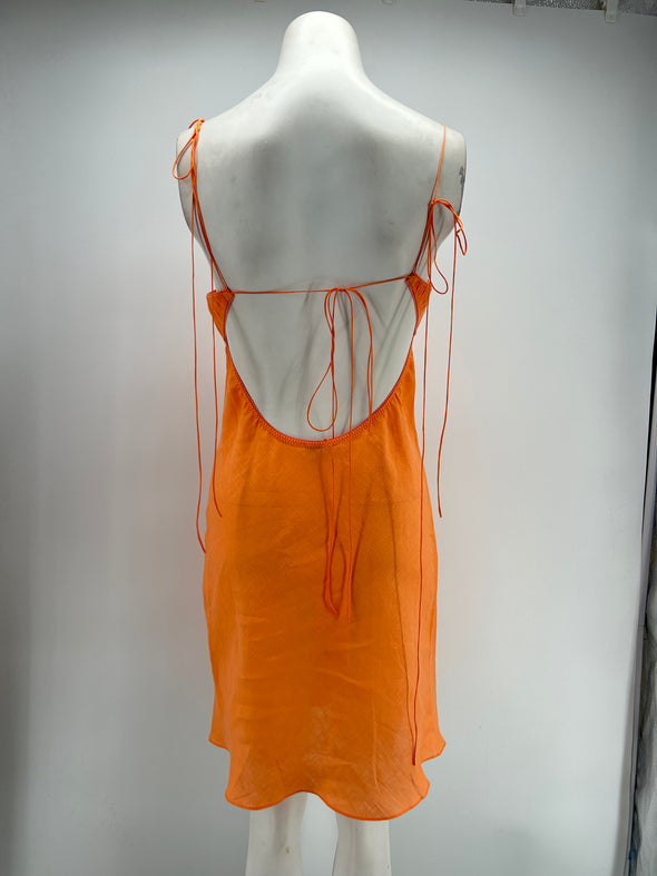 Robe en lin orange