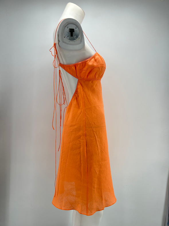 Robe en lin orange