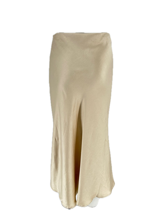 Jupe satinée beige