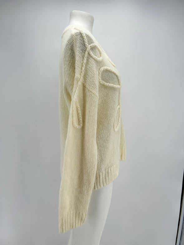 Pull blanc en laine