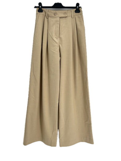 Pantalon large beige