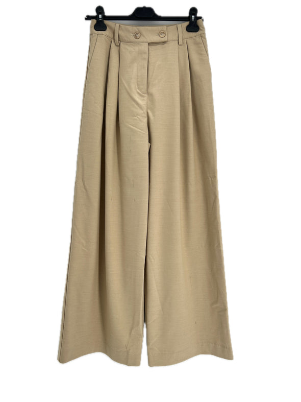 Pantalon large beige