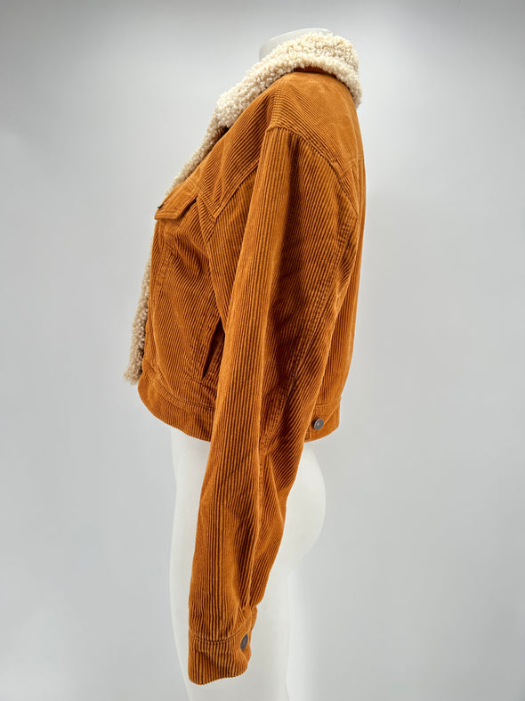 Veste en velours côtelé orange